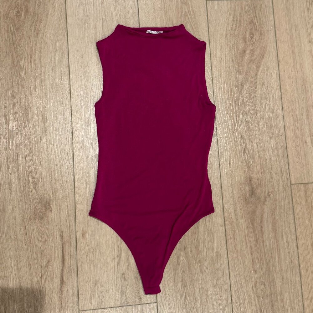 Live in the Moment High Neck Pink Bodysuit